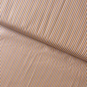 Algodón estampado · rayas mostaza y beige · detalle 2