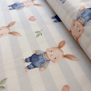Algodón estampado · conejitos con peto