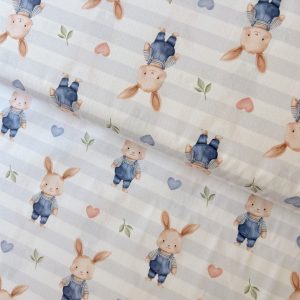 Algodón estampado · conejitos con peto · detalle 2