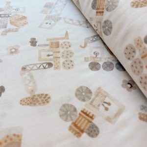 Algodón estampado · vehículos de obra