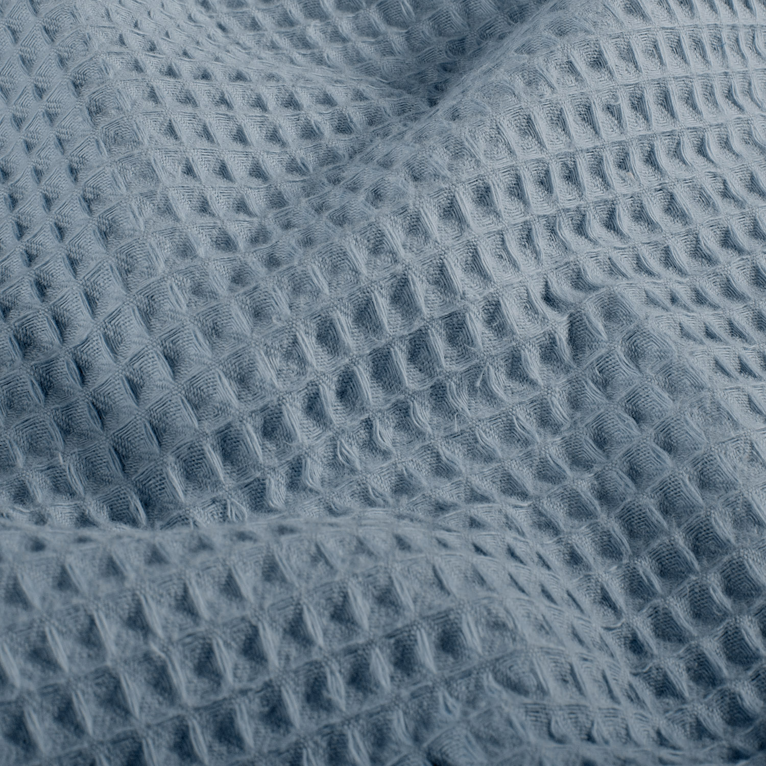Algodón waffle · azul