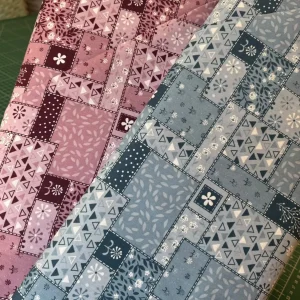 Popelín Patchwork azul