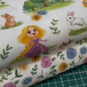 Popelín de cuento flores